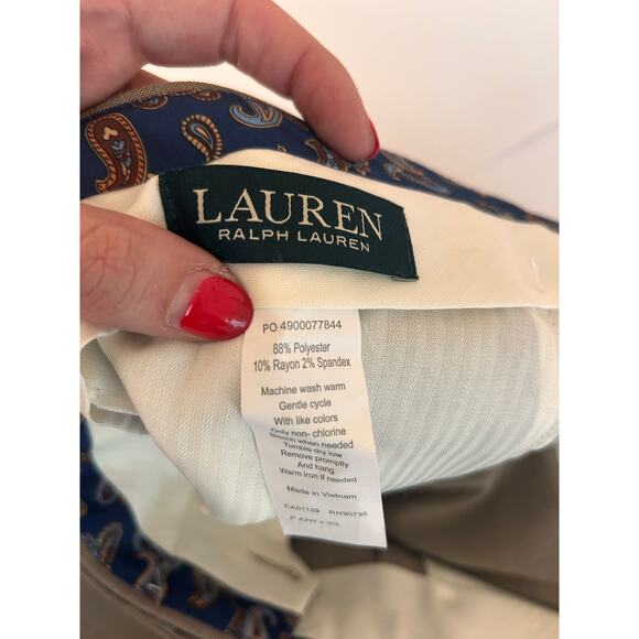 Lauren Ralph Lauren Men’s Dress Pants 42W x 30L | UltraFlex | Taupe - Picture 6 of 6